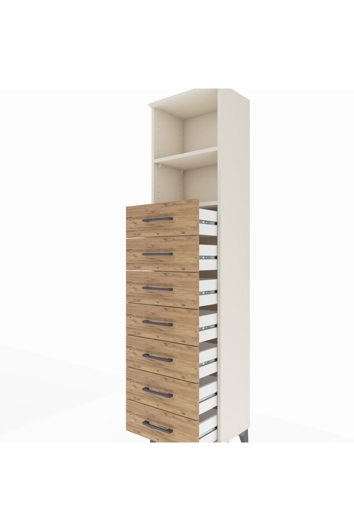 Arges Dolap 2 Raflı 7 Çekmeceli 44x30x182 Aytaşı-Çam