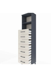 Arges Dolap 2 Raflı 7 Çekmeceli 44x30x182 Antrasit-Aytaşı