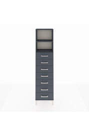 Arges Dolap 2 Raflı 7 Çekmeceli 44x30x182 Antrasit-Antrasit