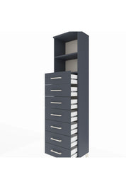 Arges Dolap 2 Raflı 7 Çekmeceli 44x30x182 Antrasit-Antrasit