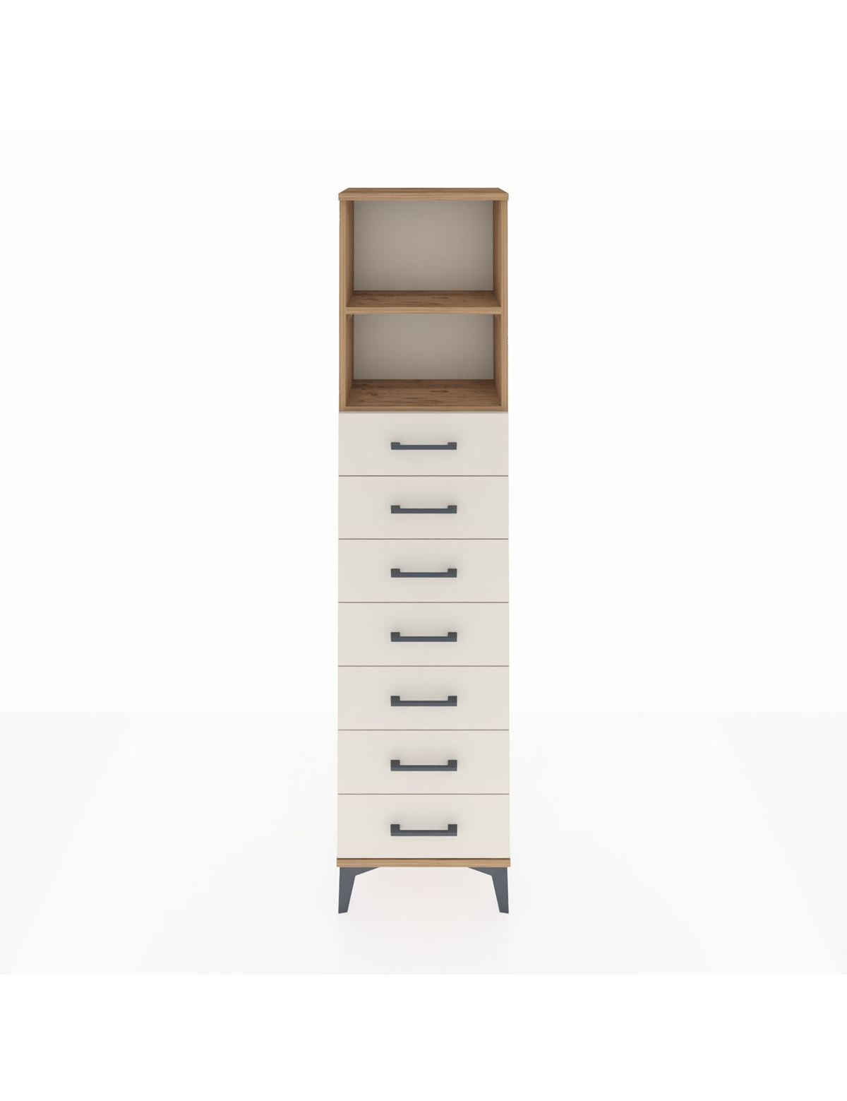 Arges Dolap 2 Raflı 7 Çekmeceli 44x30x182 Çam-Aytaşı