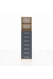 Arges Dolap 2 Raflı 7 Çekmeceli 44x30x182 Çam-Antrasit