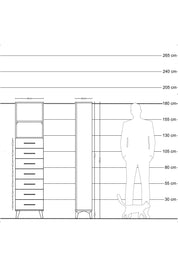 Arges Dolap 2 Raflı 7 Çekmeceli 44x30x182 Çam-Antrasit