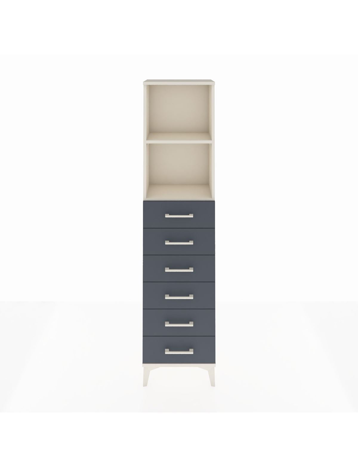 Arges Dolap 2 Raflı 6 Çekmeceli 44x30x182 Aytaşı-Antrasit