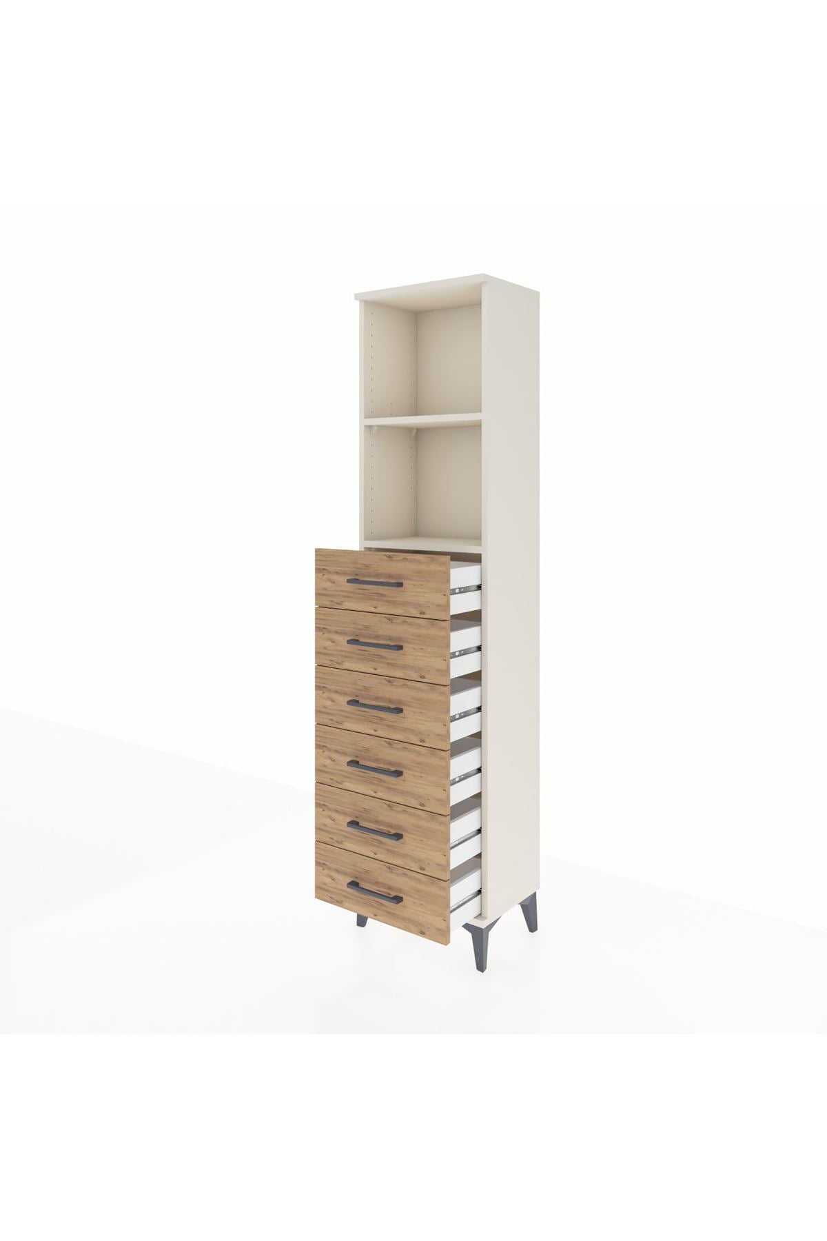 Arges Dolap 2 Raflı 6 Çekmeceli 44x30x182 Aytaşı-Çam