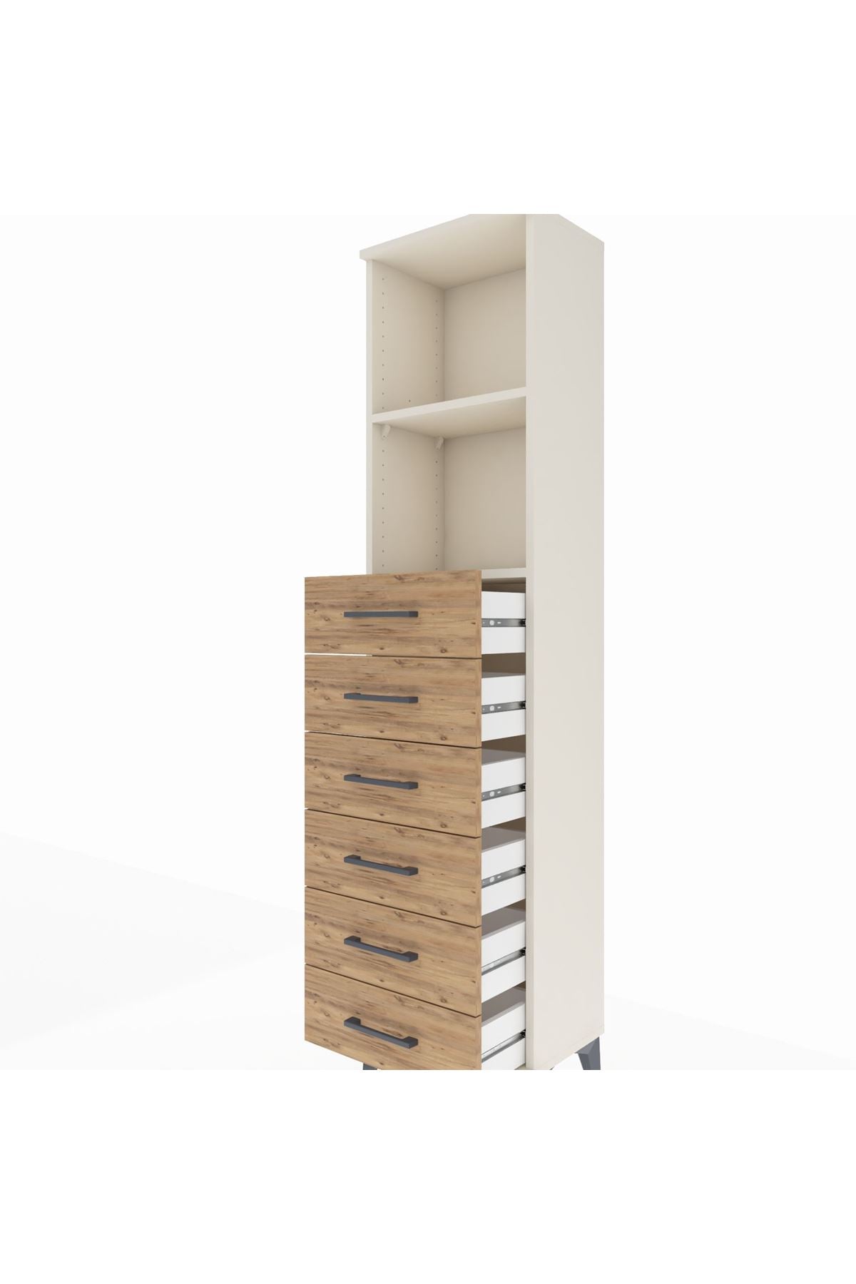 Arges Dolap 2 Raflı 6 Çekmeceli 44x30x182 Aytaşı-Çam