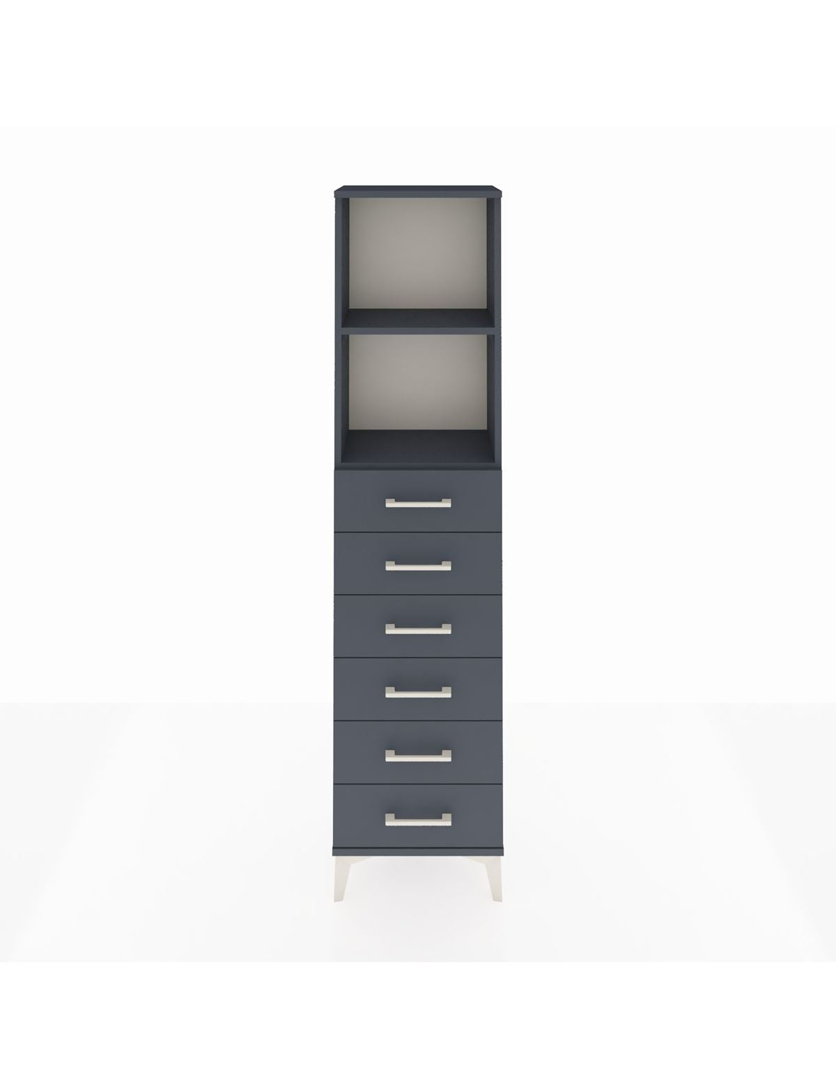 Arges Dolap 2 Raflı 6 Çekmeceli 44x30x182 Antrasit-Antrasit