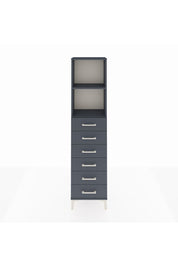 Arges Dolap 2 Raflı 6 Çekmeceli 44x30x182 Antrasit-Antrasit