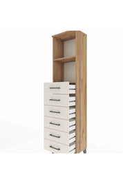 Arges Dolap 2 Raflı 6 Çekmeceli 44x30x182 Çam-Aytaşı