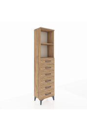 Arges Dolap 2 Raflı 6 Çekmeceli 44x30x182 Çam-Çam