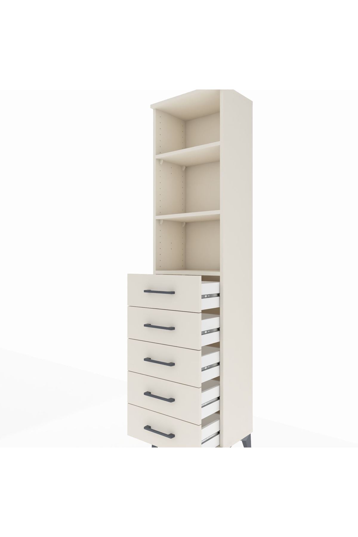 Arges Dolap 3 Raflı 5 Çekmeceli 44x30x182 Aytaşı-Aytaşı