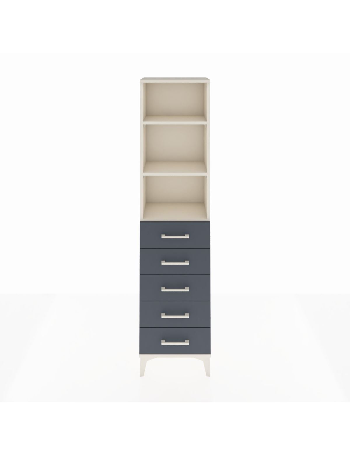 Arges Dolap 3 Raflı 5 Çekmeceli 44x30x182 Aytaşı-Antrasit