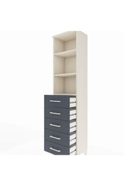 Arges Dolap 3 Raflı 5 Çekmeceli 44x30x182 Aytaşı-Antrasit