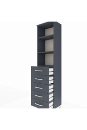 Arges Dolap 3 Raflı 5 Çekmeceli 44x30x182 Antrasit-Antrasit