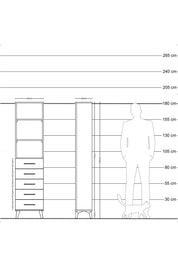 Arges Dolap 3 Raflı 5 Çekmeceli 44x30x182 Antrasit-Antrasit