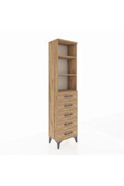 Arges Dolap 3 Raflı 5 Çekmeceli 44x30x182 Çam-Çam