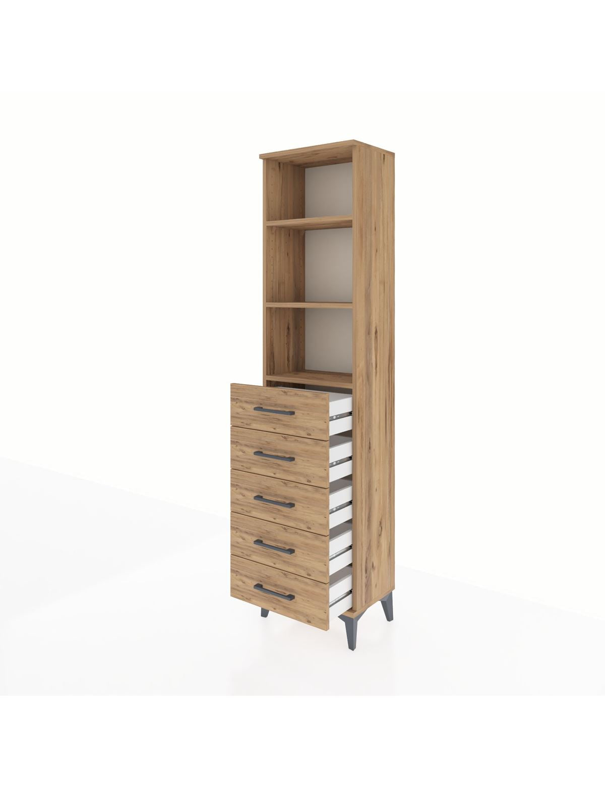 Arges Dolap 3 Raflı 5 Çekmeceli 44x30x182 - S22M035V9A