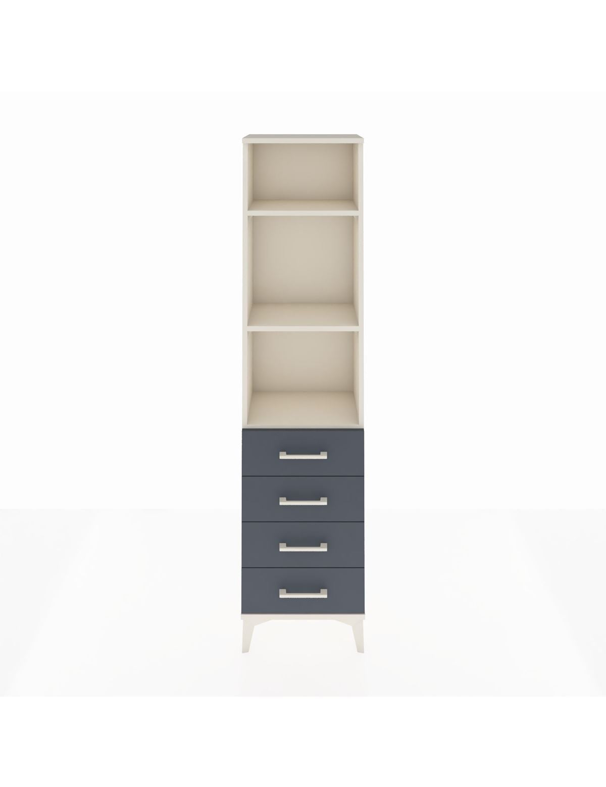 Arges Dolap 3 Raflı 4 Çekmeceli 44x30x182 Aytaşı-Antrasit