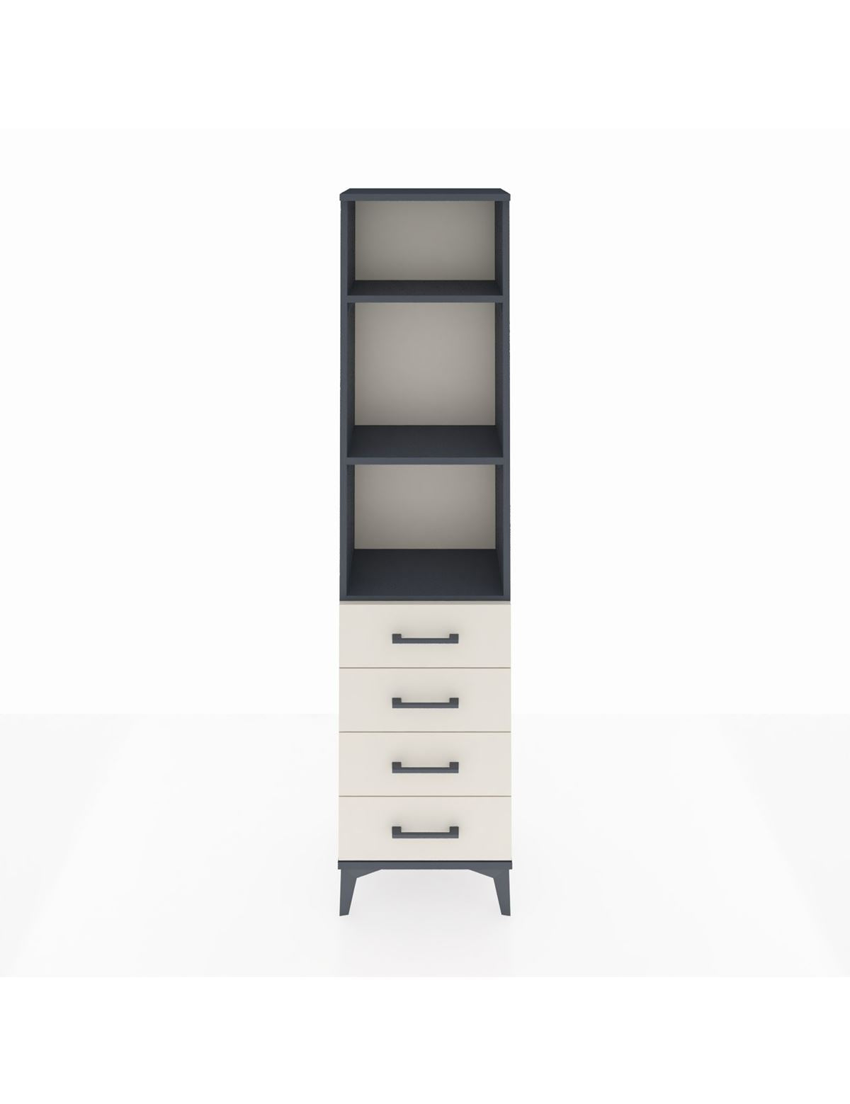 Arges Dolap 3 Raflı 4 Çekmeceli 44x30x182 Antrasit-Aytaşı