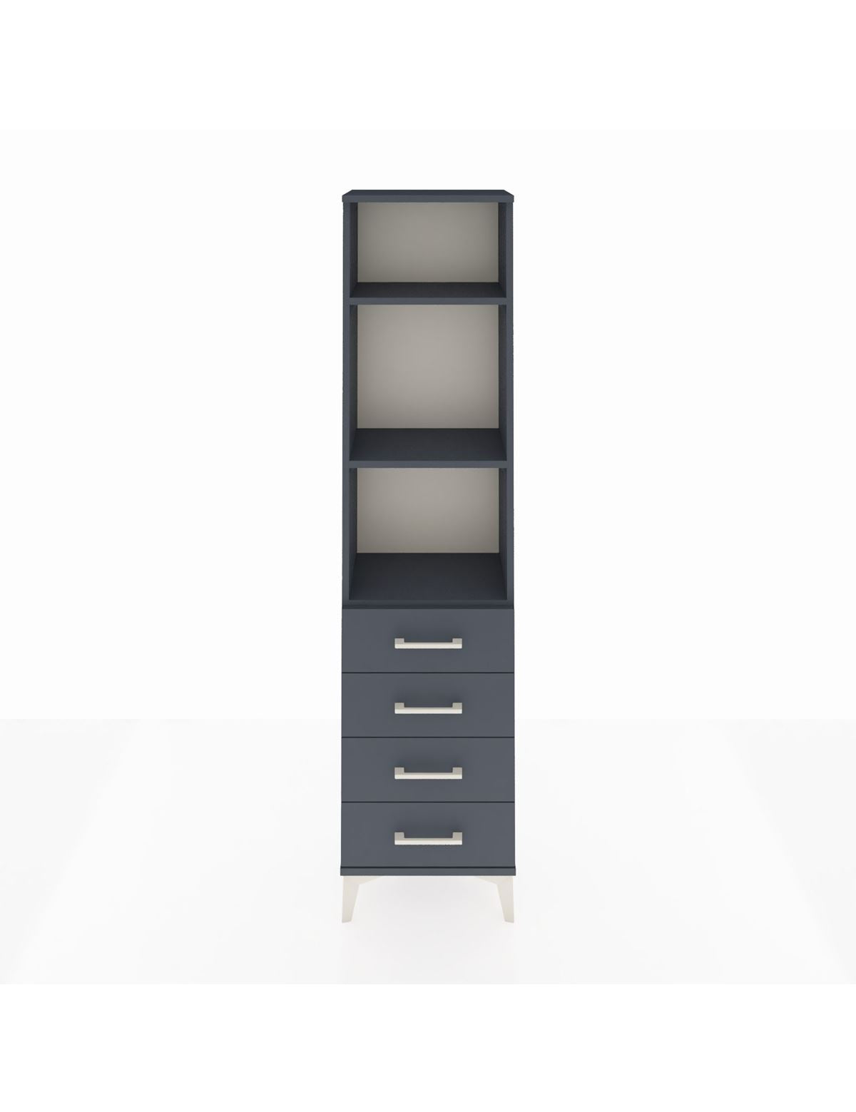 Arges Dolap 3 Raflı 4 Çekmeceli 44x30x182 Antrasit-Antrasit