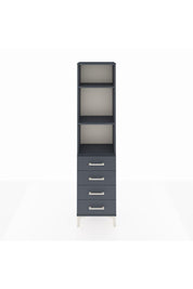 Arges Dolap 3 Raflı 4 Çekmeceli 44x30x182 Antrasit-Antrasit