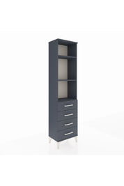 Arges Dolap 3 Raflı 4 Çekmeceli 44x30x182 Antrasit-Antrasit