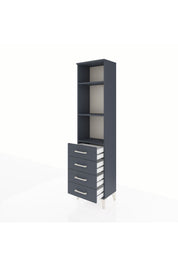 Arges Dolap 3 Raflı 4 Çekmeceli 44x30x182 Antrasit-Antrasit