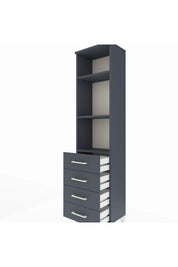 Arges Dolap 3 Raflı 4 Çekmeceli 44x30x182 Antrasit-Antrasit