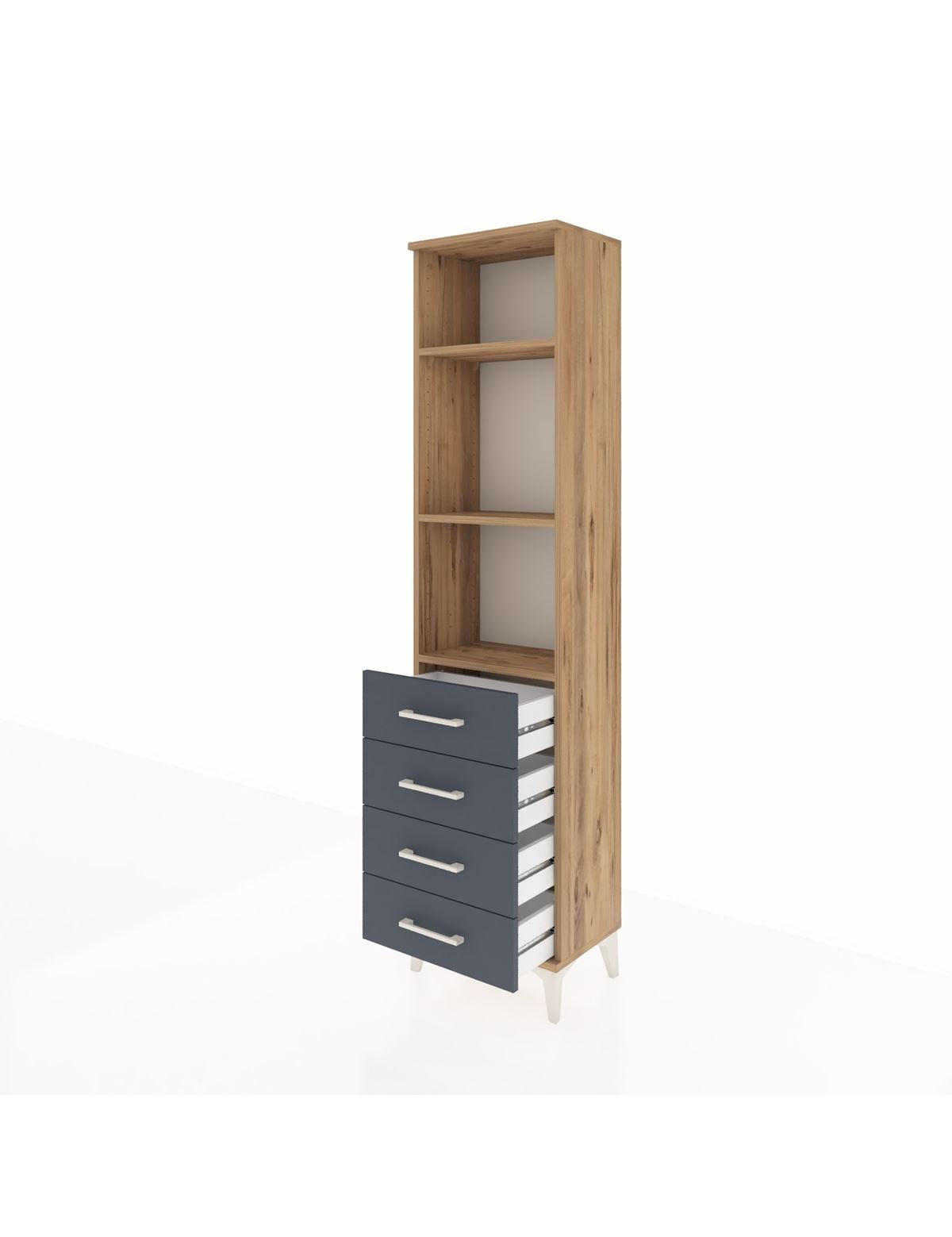 Arges Dolap 3 Raflı 4 Çekmeceli 44x30x182 - S22M036V8A