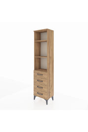 Arges Dolap 3 Raflı 4 Çekmeceli 44x30x182 Çam-Çam