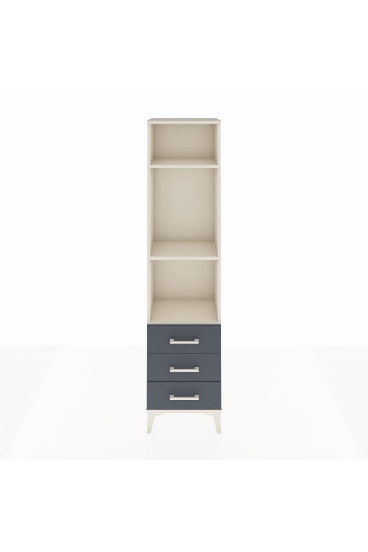 Arges Dolap 3 Raflı 3 Çekmeceli 44x30x182 Aytaşı-Antrasit