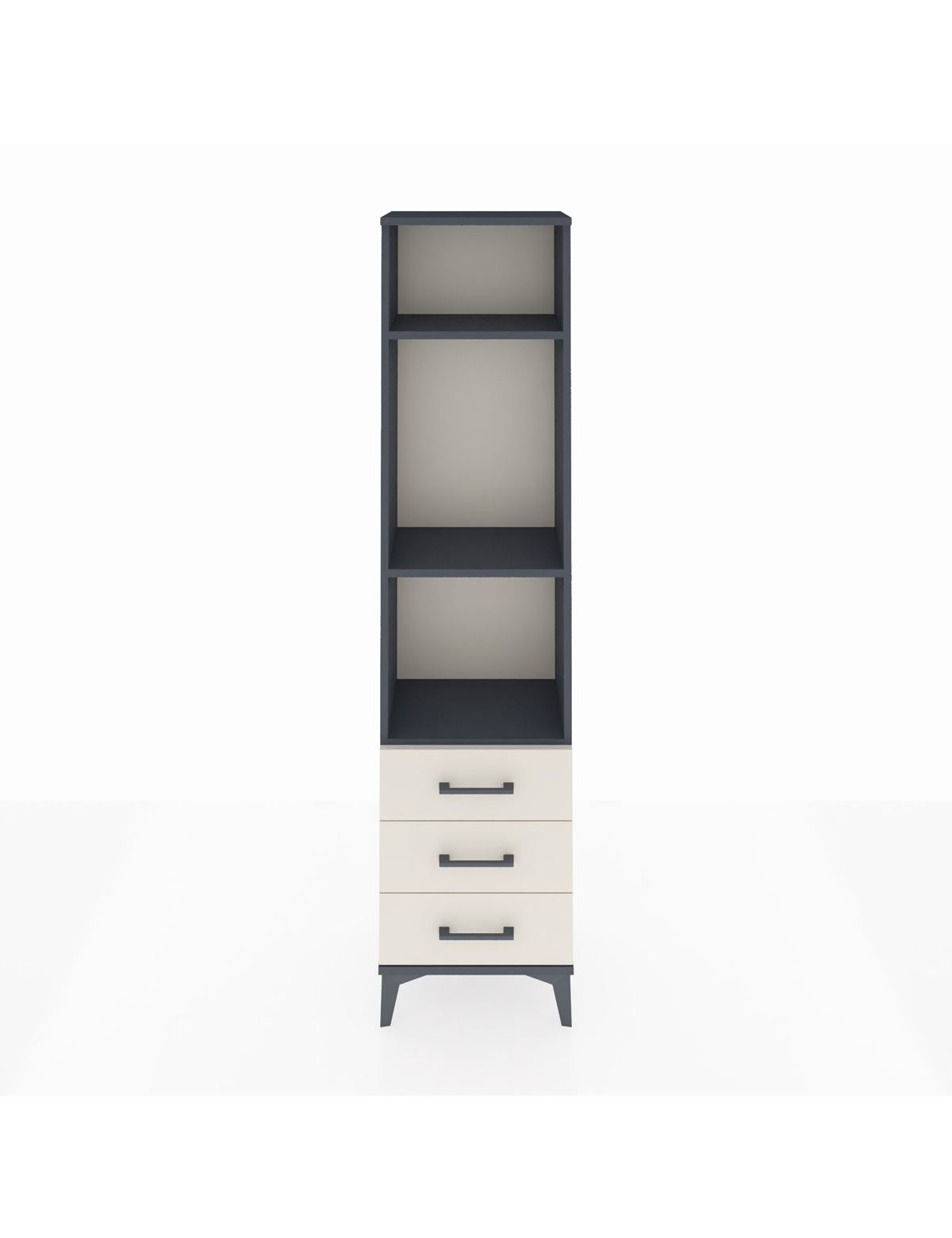 Arges Dolap 3 Raflı 3 Çekmeceli 44x30x182 Antrasit-Aytaşı