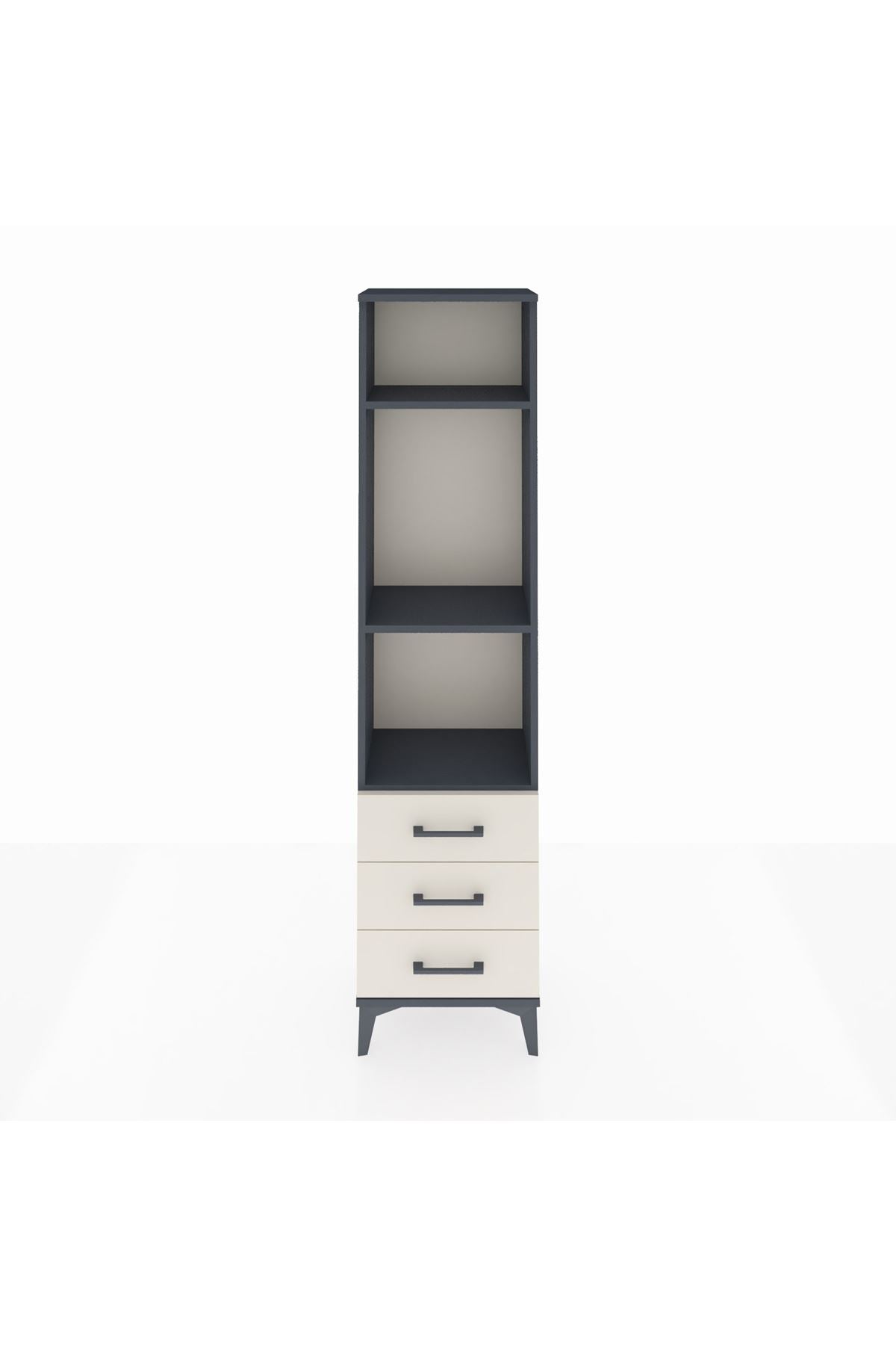 Arges Dolap 3 Raflı 3 Çekmeceli 44x30x182 Antrasit-Aytaşı