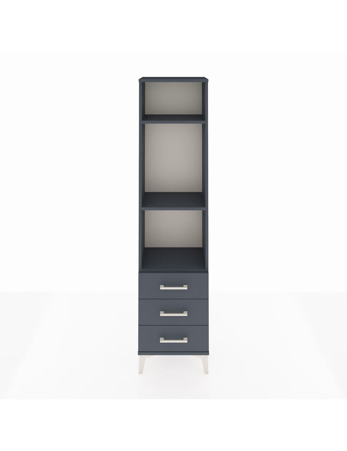 Arges Dolap 3 Raflı 3 Çekmeceli 44x30x182 Antrasit-Antrasit