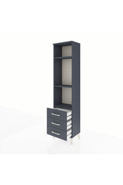 Arges Dolap 3 Raflı 3 Çekmeceli 44x30x182 Antrasit-Antrasit