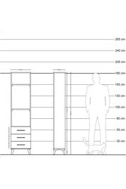 Arges Dolap 3 Raflı 3 Çekmeceli 44x30x182 Antrasit-Antrasit