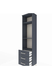 Arges Dolap 3 Raflı 3 Çekmeceli 44x30x182 Antrasit-Antrasit
