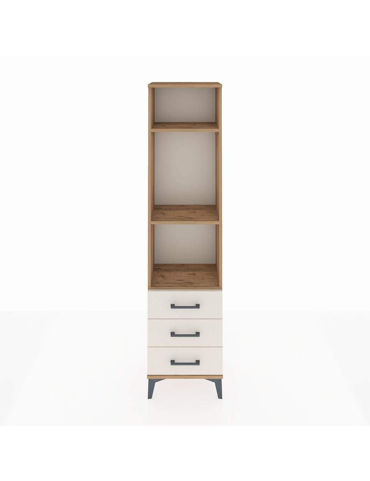 Arges Dolap 3 Raflı 3 Çekmeceli 44x30x182 Çam-Aytaşı