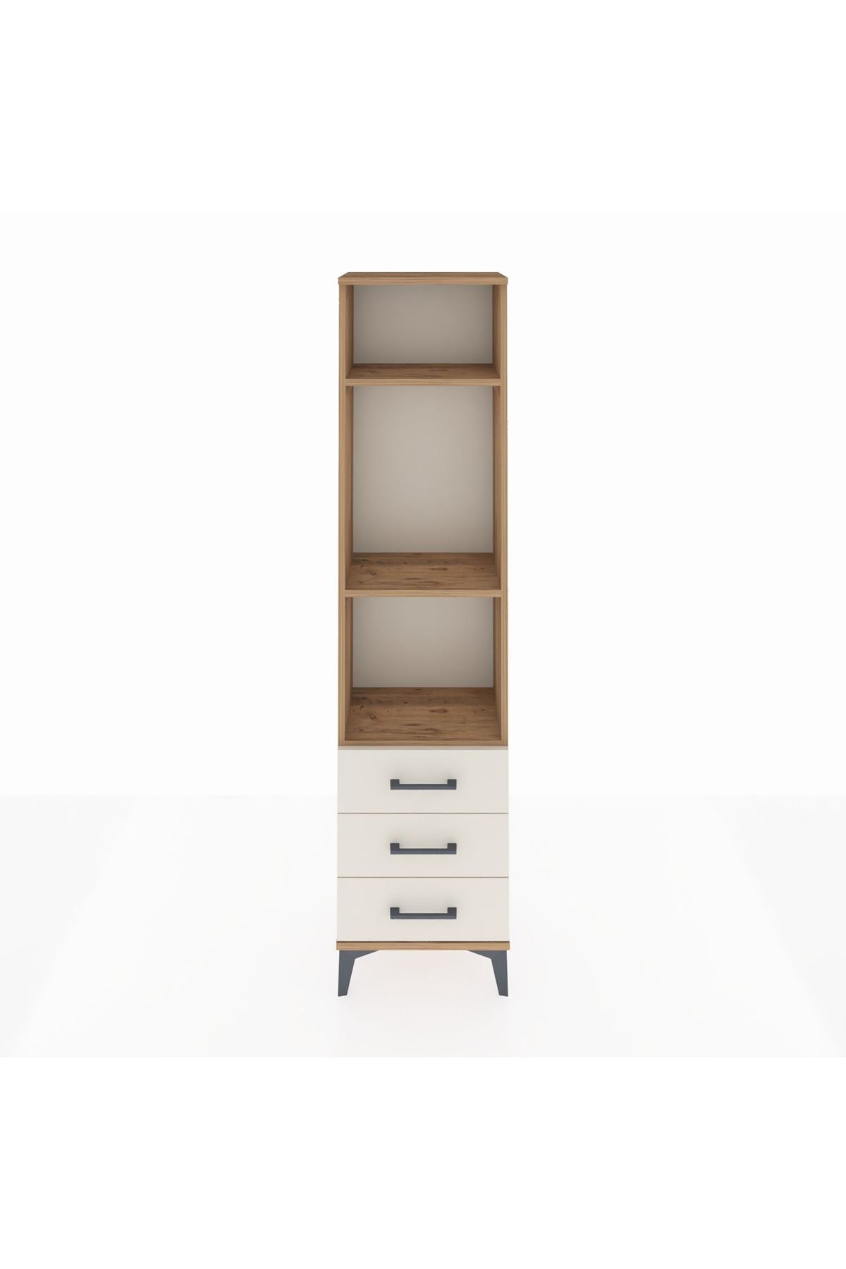 Arges Dolap 3 Raflı 3 Çekmeceli 44x30x182 Çam-Aytaşı