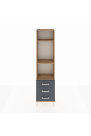 Arges Dolap 3 Raflı 3 Çekmeceli 44x30x182 Çam-Antrasit