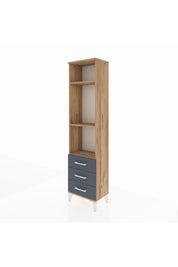 Arges Dolap 3 Raflı 3 Çekmeceli 44x30x182 Çam-Antrasit