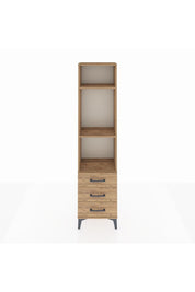 Arges Dolap 3 Raflı 3 Çekmeceli 44x30x182 Çam-Çam