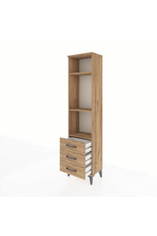 Arges Dolap 3 Raflı 3 Çekmeceli 44x30x182 Çam-Çam