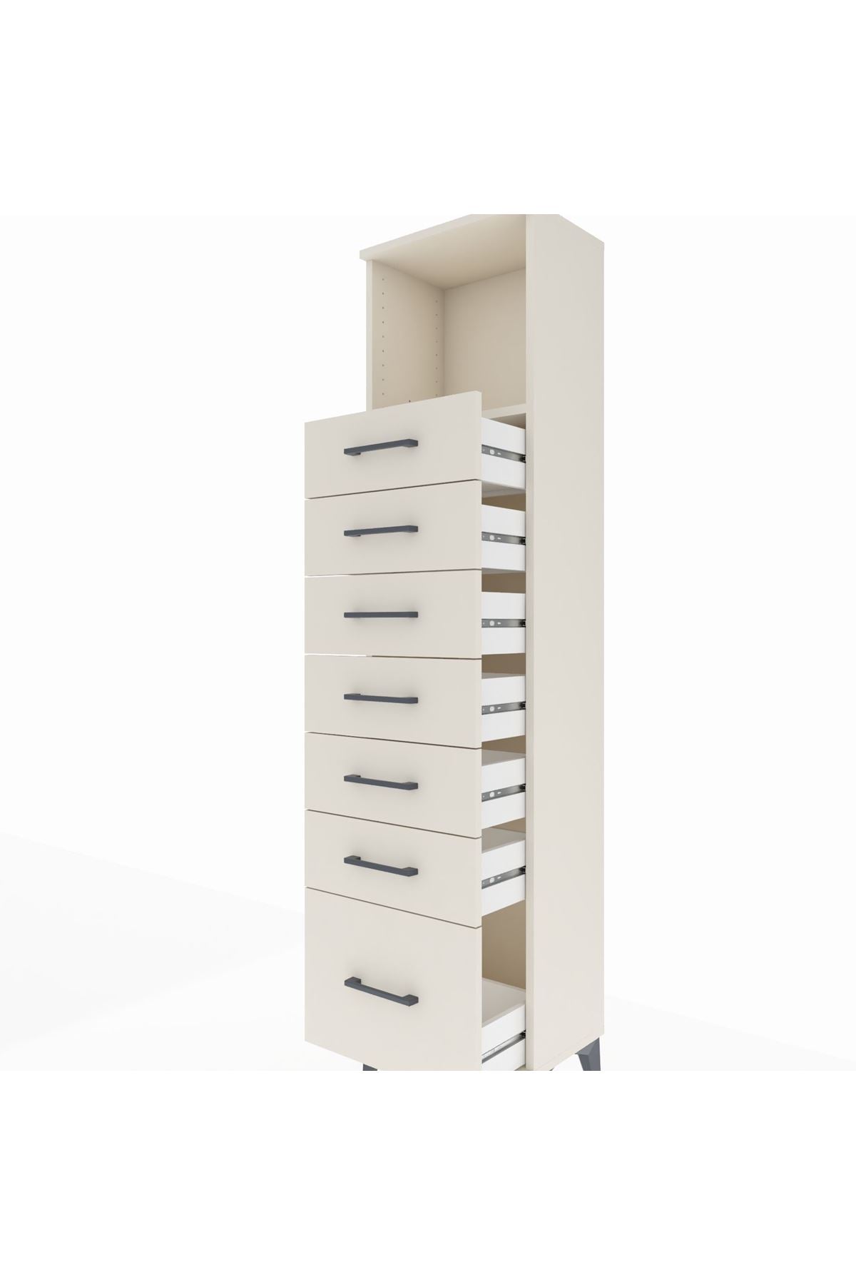 Arges Dolap Tek Raflı 7 Çekmeceli 44x30x182 - S22M038V1A