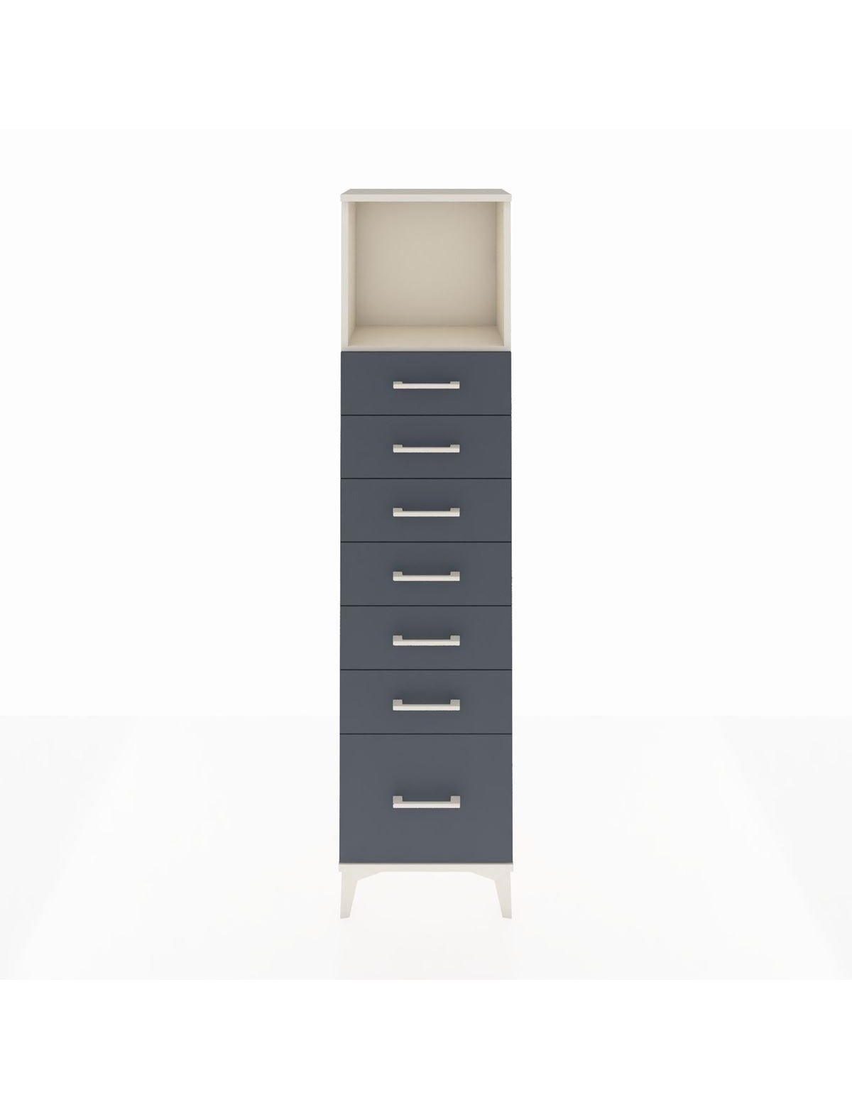 Arges Dolap Tek Raflı 7 Çekmeceli 44x30x182 Aytaşı-Antrasit