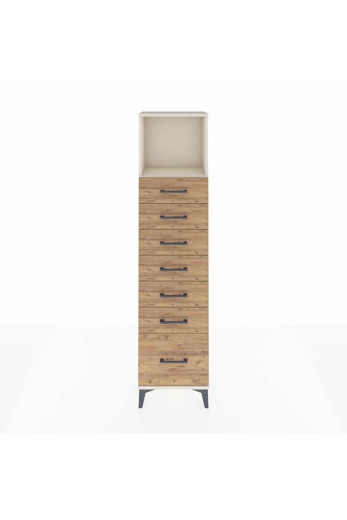 Arges Dolap Tek Raflı 7 Çekmeceli 44x30x182 Aytaşı-Çam