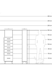 Arges Dolap Tek Raflı 7 Çekmeceli 44x30x182 Aytaşı-Antrasit