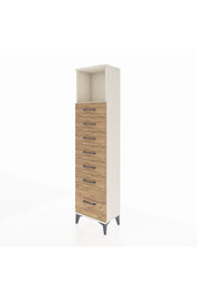 Arges Dolap Tek Raflı 7 Çekmeceli 44x30x182 Aytaşı-Çam
