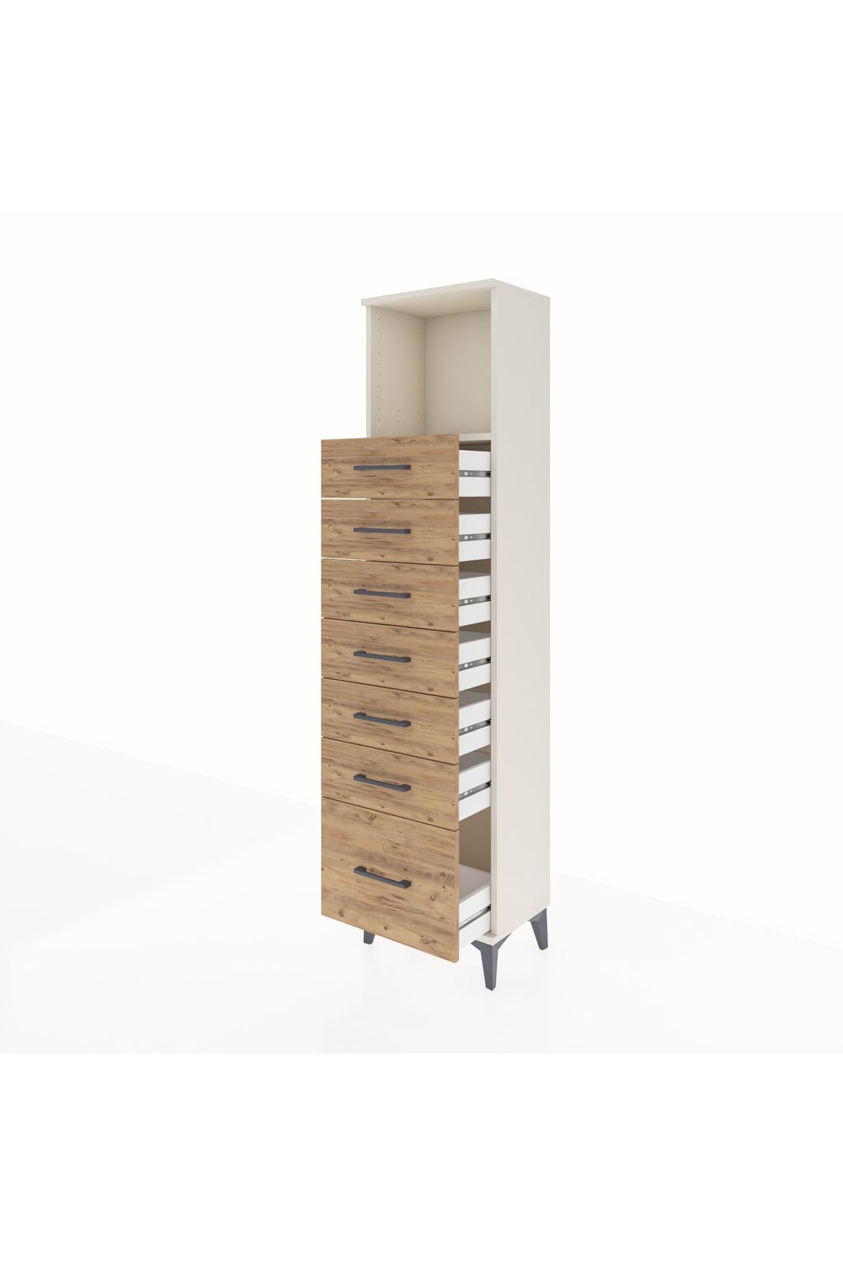 Arges Dolap Tek Raflı 7 Çekmeceli 44x30x182 - S22M038V3A