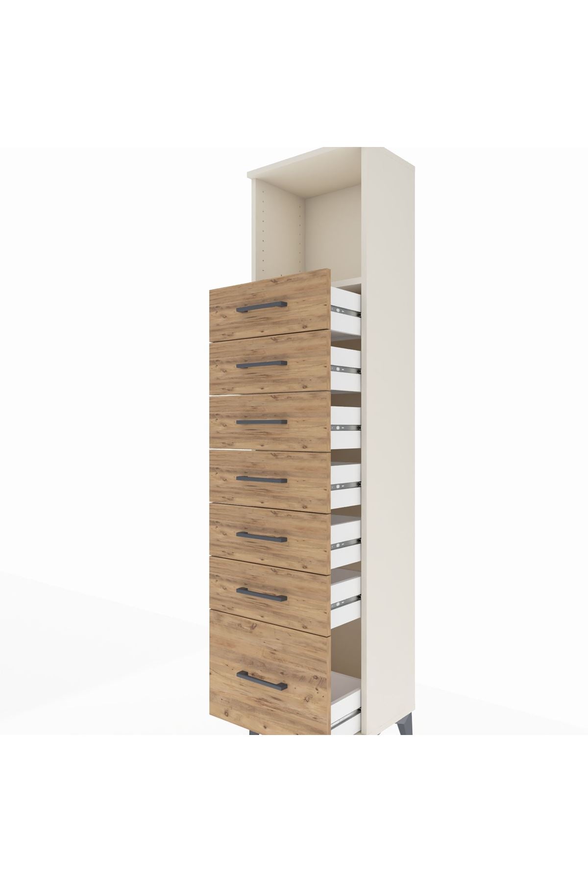 Arges Dolap Tek Raflı 7 Çekmeceli 44x30x182 - S22M038V3A